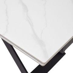 Стол LIVORNO 180 MATT WHITE MARBLE SOLID CERAMIC / BLACK, ®DISAUR | фото 9