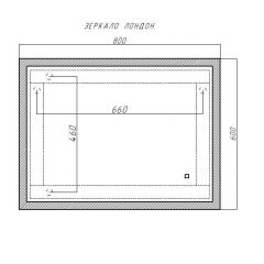 Зеркало Лондон 800х600 с подсветкой Домино (GL7019Z) | фото 8