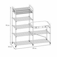 ПДОА35СЯ Б Подставка для обуви "Альфа 35" с сиденьем и ящиком Белый | фото 2